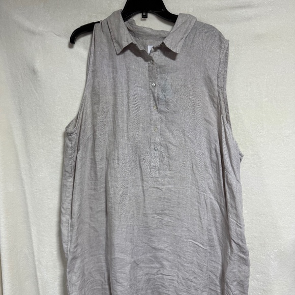 Sigrid Olsen Women's Top 3X Sleeveless Blouse Light Blueish Gray NWT - Picture 2 of 8